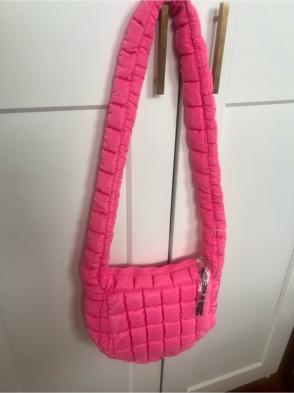 Free People Hot Pink Quilted Crossbody Bag - Picture 2 of 3